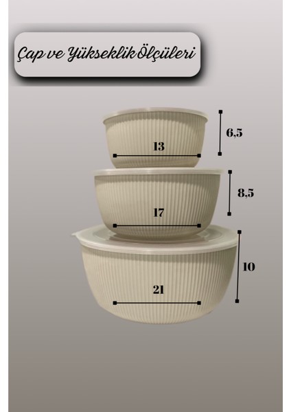 Şeffaf Kapaklı 3'lü Saklama Kabı , Yuvarlak Kase Seti fırsatları