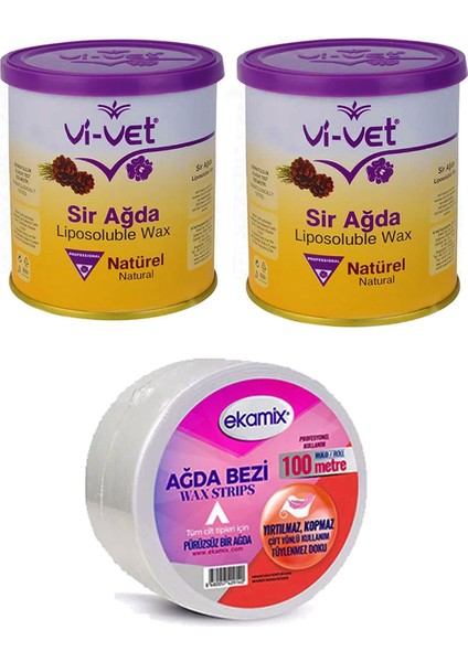 Doğal Ağda Konserve 800 Ml, 2 Adet Ağda Bezi 100 Mt, Temizlik ve Bakım Seti