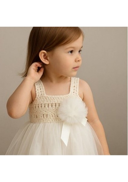 Çocuk Elbise Beyaz Tüllü, Tüm Özel Günler Için Ideal (3/6 Ay) fiyatları