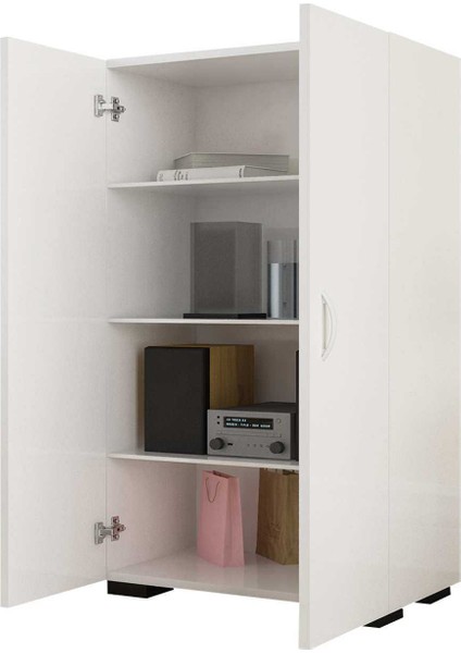 Regra Çok Amaçlı Dolap 2 Kapaklı 4 Raflı Ayakkabılık Beyaz Dolap