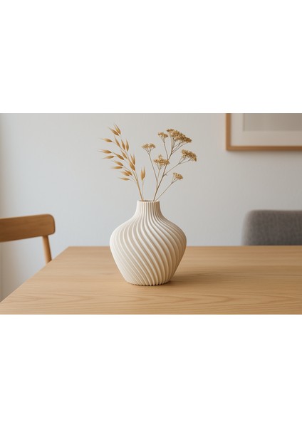 Spiral Formlu Dekoratif Vazo – 3 Boy Seçenekli (12 cm / 18 cm / 23 Cm) – Modern Ev Dekoru