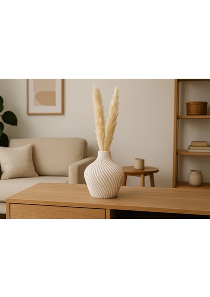 Spiral Formlu Dekoratif Vazo – 3 Boy Seçenekli (12 cm / 18 cm / 23 Cm) – Modern Ev Dekoru modelleri