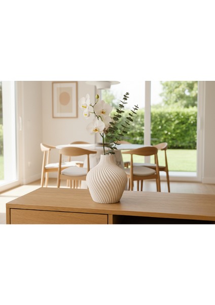 Spiral Formlu Dekoratif Vazo – 3 Boy Seçenekli (12 cm / 18 cm / 23 Cm) – Modern Ev Dekoru