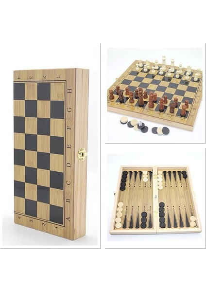 Ahşap Satranç Ve Tavla Seti Alk4244 ( Lisinya )