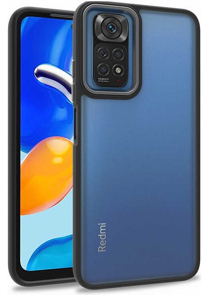 Xiaomi Redmi Note 11 Global Kılıf Frms Flora Kapak-Siyah