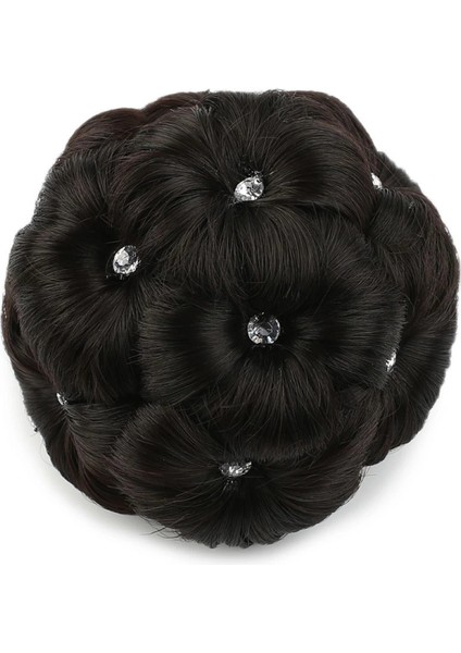 Taşlı Topuz Toka - Kahverengi