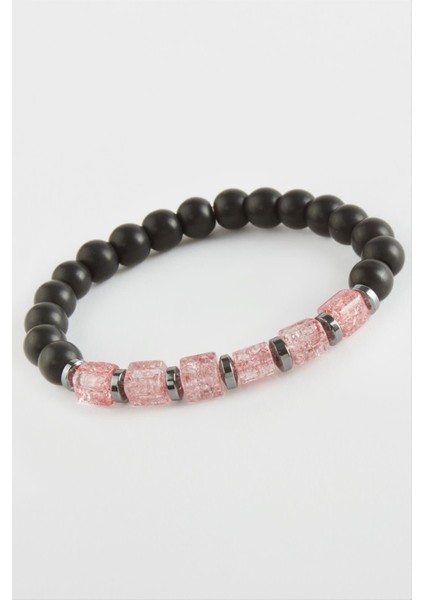 Ds-Derin Necef Onix Doğaltaş Bileklik-Pembe