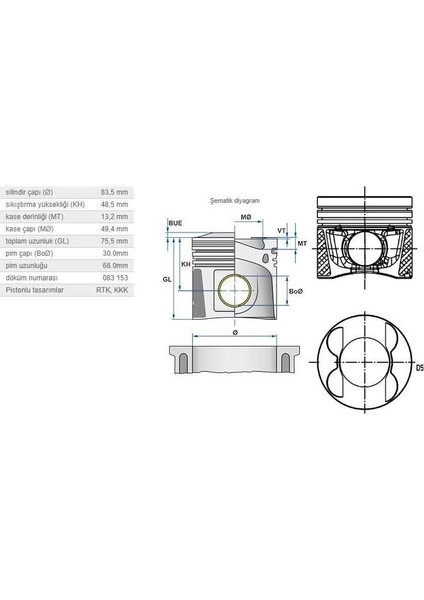 Piston 83,50MM M.benz OM651 09-