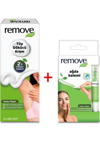 Inatçı Tüyler Için 200 ml Tüy Dökücü Krem ve 4 ml Ağda Kalemi Seti