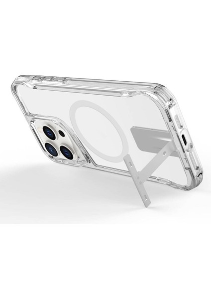 iPhone 15 Pro Max Uyumlu Magsafe Şarj Özellikli Frms T-Max Standlı Kapak-Renksiz fırsatları