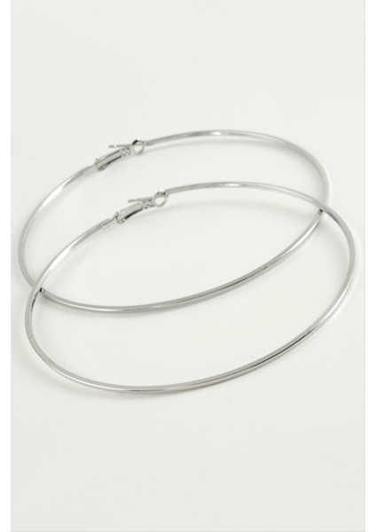 Ds-Derin Ezme Çizgili Metal Halka Küpe 8-9-10 Cm-8 cm