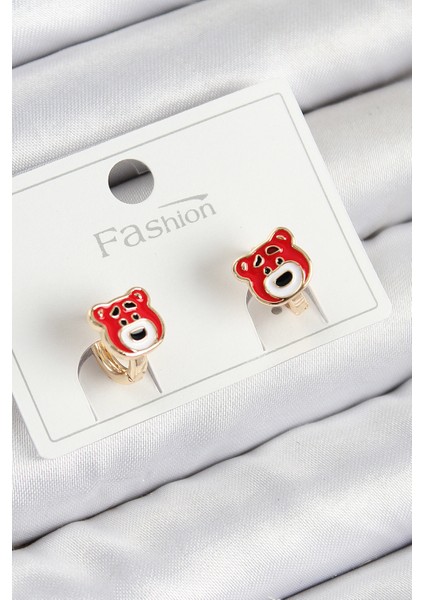 Pirinç Ayıcık Model Gold Renk Çocuk Küpe - Lisinya