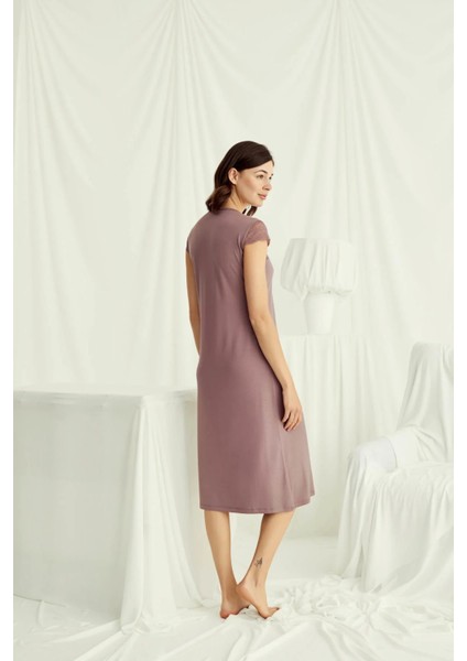 Monamise Yakası Kolu ve Omzu Dantelli Önü Düğmeli Gecelik fırsatları