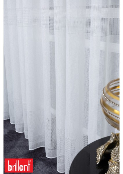 Keten Birce 1/3 Sık Pileli Ütü Istemez Kırışmaz Yeni Sezon Salon Oda Tül Perdesi