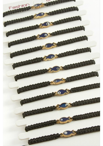 Ds-Derin Balık Makrome Örgülü Bileklik-Siyah modelleri