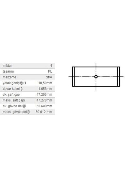 Kol Yatak 0,50 Tk. Vag A2 Bo1 Cad2-3 Go4-5 Po3-4 96-