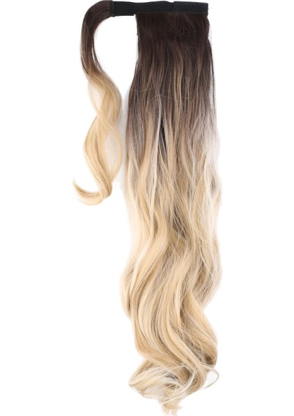 Bağlamalı Dalgalı At Kuyruğu - Kahve / Bal Köpüğü Ombre ve Platin Işıltılı modelleri