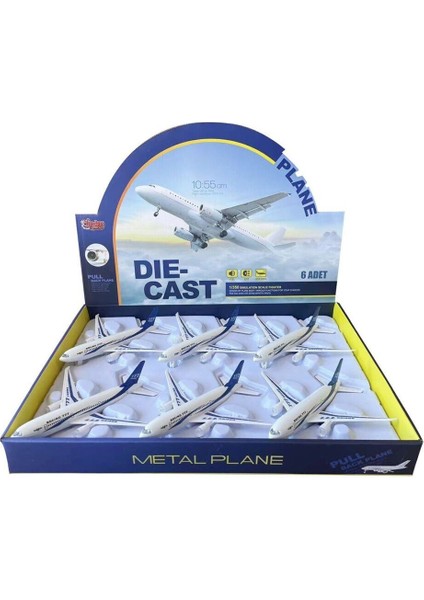 HW-180 2830 BLUE CB IŞIKLI SESLİ METAL YOLCU UÇAĞI
