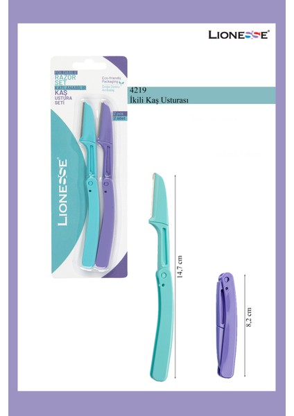 Katlanabilir Kaş Ustura Seti 4219 - Seyahat Boy, Temizlik ve Kullanım Kolaylığı