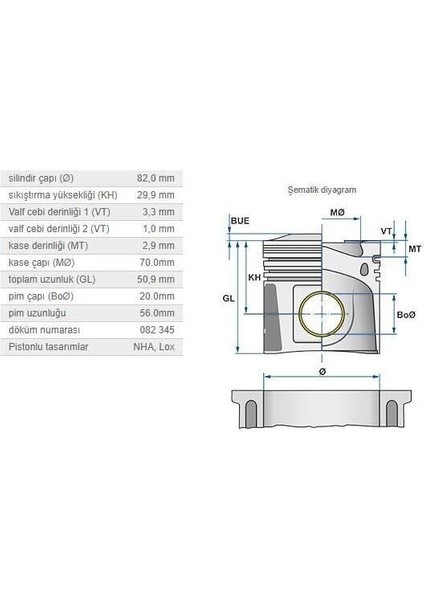 Piston 82,00MM M.benz M271 02-16