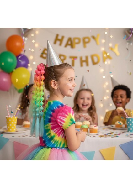 Balon Örgülü Simli Lastikli At Kuyruğu - ACM05