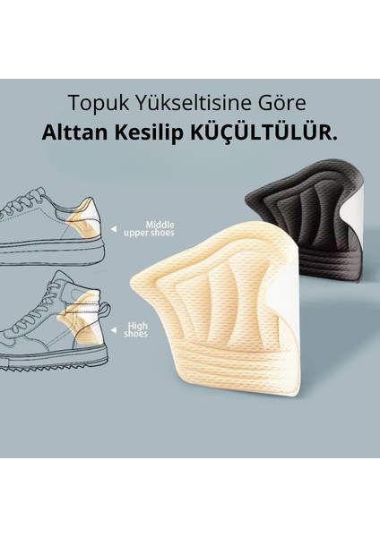 Taç Şekilli, Yapışkanlı, Kesilebilir Ayakkabı Topuk Vurma Önleyici +Yırtık Gizleme+ Boşluk Alma Pedi ( 1 Çift Siyah) fırsatları