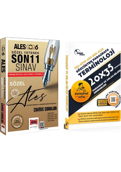 2026 Ales Sözel Yetenek Son 11 Yıl Çıkmış Sorular ve 20X35 Paragraf Denemeleri (2 Kitap)