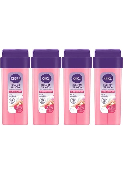 Pembe Hassas Cilt Için Roll-On Sir Ağda 4'lü Set 100ML