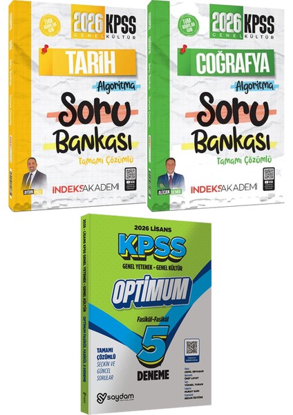 2026 Kpss Tarih Coğrafya Algoritma Soru Bankası - Lisans Optimum 5 Deneme