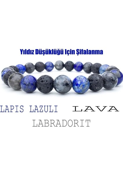 Doğal Taşlar ile Şifalı Yıldız Düşüklüğü Bileklik, 8mm, Enerjik ve Rahatlatıcı Tasarım