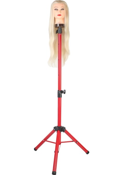 Kuaför Eğitim Mankeni Için Metal Tripod - Kırmızı + Taşıma Çantası fiyatları