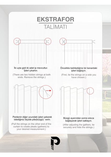 Şeffaf Eko Bambu Tül Perde | Ütü Gerektirmez | Ekstrafor Büzgülü | En Çok Tercih Edilen Tül Perde