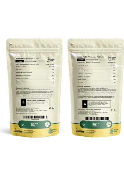 Soslu Mısır ve Yer Fıstığı Avantaj Seti 10×100GR fiyatları