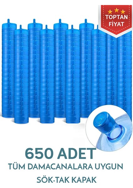 650 Adet 19 Lt Uyumlu Sök Tak Damacana Kapağı – 55MM Kolay Açılır Sök Tak Plastik Kapak