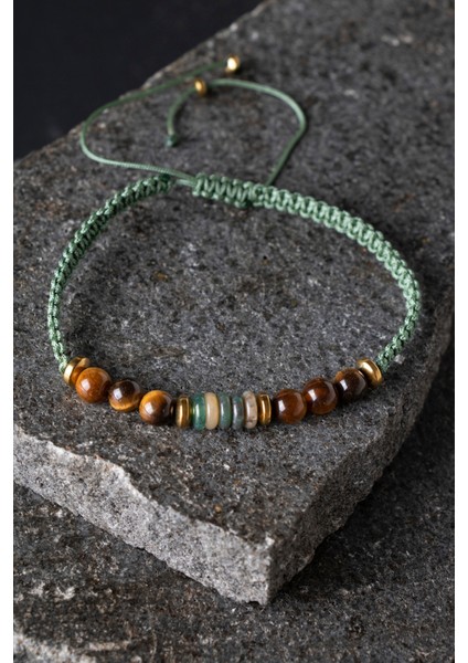 Yeşil Doğal Taşlı Örgü Bileklik, Şık ve Enerjik Tasarım. fiyatları