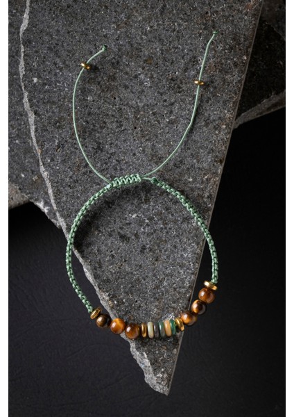 Yeşil Doğal Taşlı Örgü Bileklik, Şık ve Enerjik Tasarım. modelleri