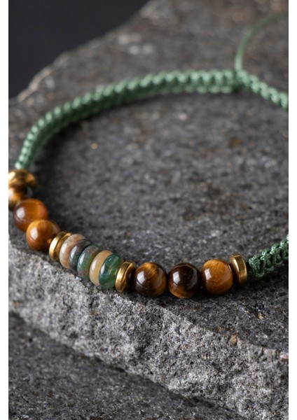 Yeşil Doğal Taşlı Örgü Bileklik, Şık ve Enerjik Tasarım. indirimleri