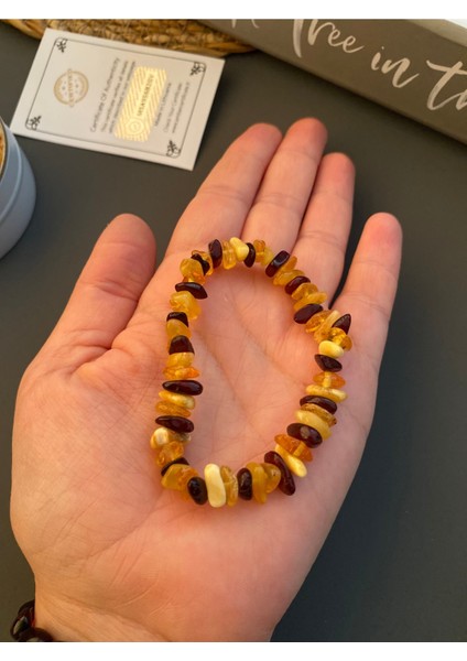 Şeffaf Damla Kehribar Yetişkin Bileklik, Şık ve Doğal Tasarım