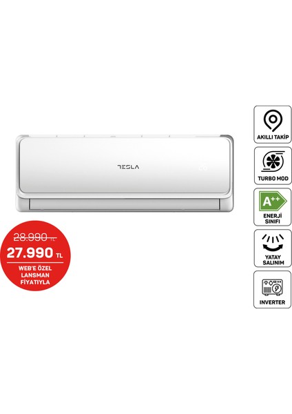 12.000 Btu Duvar Tipi Split Klima Seti Beyaz (Arzum AR070 Vantilatör Hediyeli)