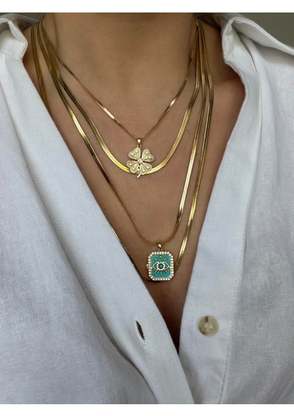 Çelik Çoklu Kolye Seti