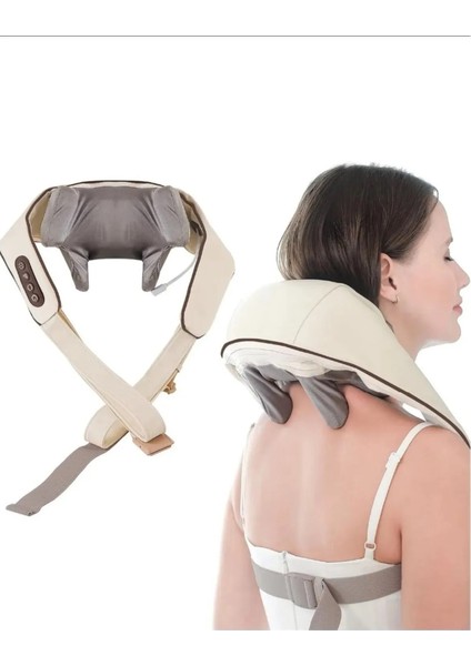 Isıtmalı Boyun ve Sırt Masaj Aleti, Yoğurma Hissi, Akupunktur Etkili
