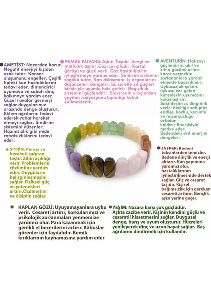 Renkli Doğal Taş Bileklik, Şık ve Zarif Takı, El Işçiliği, Rahat Kullanım