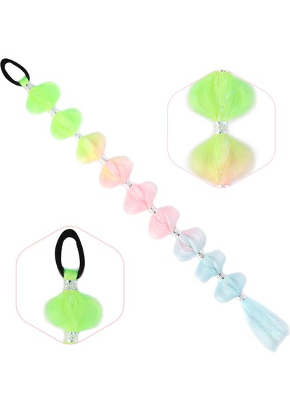 Örgülü Simli Aksesuarlı Lastikli At Kuyruğu - ACM27