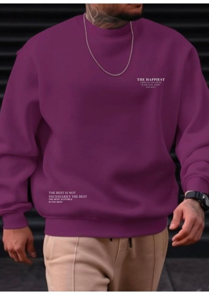 Punıx Büyük Beden Yüksek Kalite Dijital Baskılı 3 Iplik Kışlık Bisiklet Yaka Yeni Sezon Erkek Sweatshırt