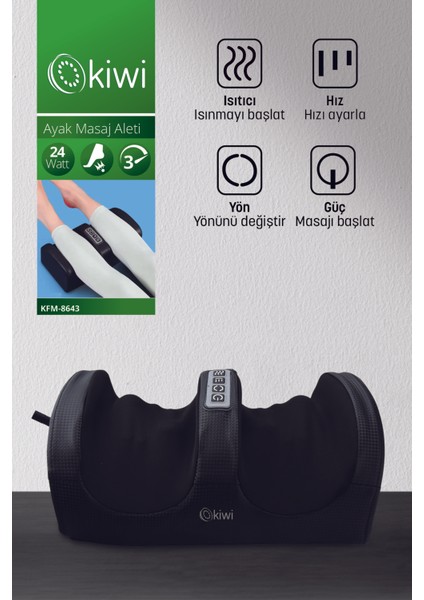 Hız Ayarlı Sıcak Kompresli Ayak Masaj Aleti, Rahatlatıcı ve Şık Tasarım