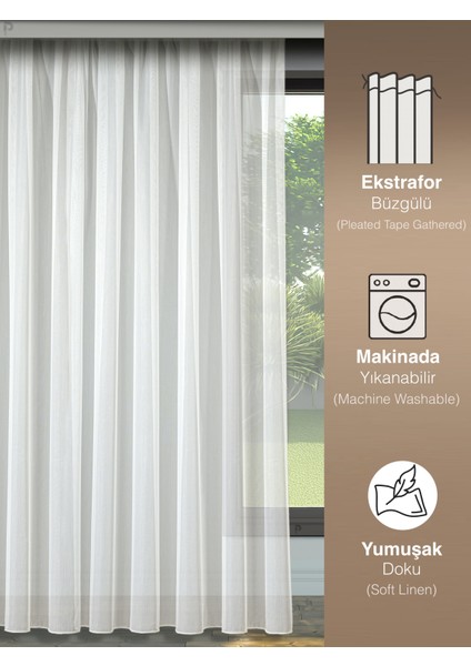 Şeffaf Eko Bambu Tül Perde | Ütü Gerektirmez | Ekstrafor Büzgülü | En Çok Tercih Edilen Tül Perde fiyatları