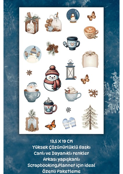 Winter /kış /kar Temalı Sticker /etiket Planner Ajanda Bullet Journal Için fiyatları