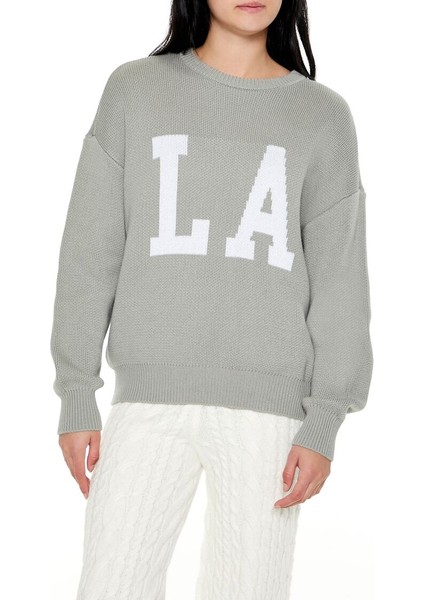 La Desenli Düşük Omuzlu Kazak