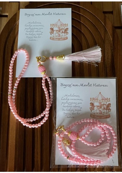 Isme Özel Hoşgeldin Atlı Karıncalı Tasarım Mevlüt Bebek Hediyelik - 20 Adet - Tespih Hediyelik