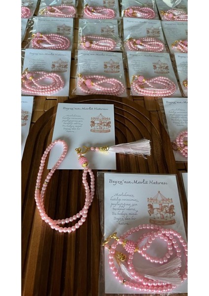 Isme Özel Hoşgeldin Atlı Karıncalı Tasarım Mevlüt Bebek Hediyelik - 20 Adet - Tespih Hediyelik